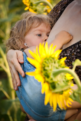 Beautiful breastfeeding in public